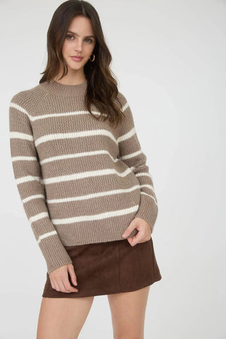 High Neck Stripe Sweater