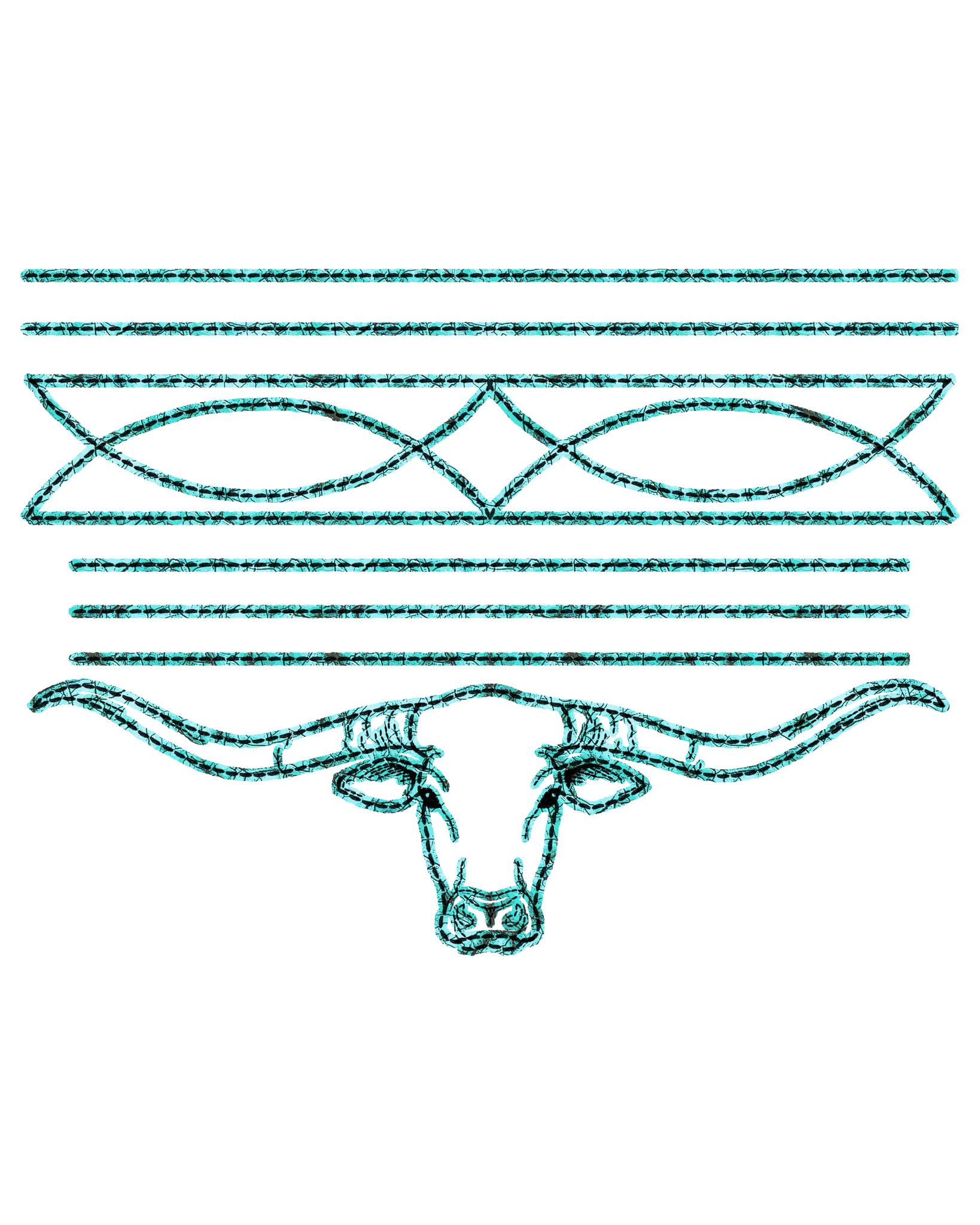 Boot Stitch Longhorn Print