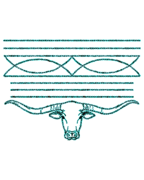 Boot Stitch Longhorn Print
