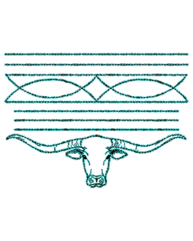 Boot Stitch Longhorn Print