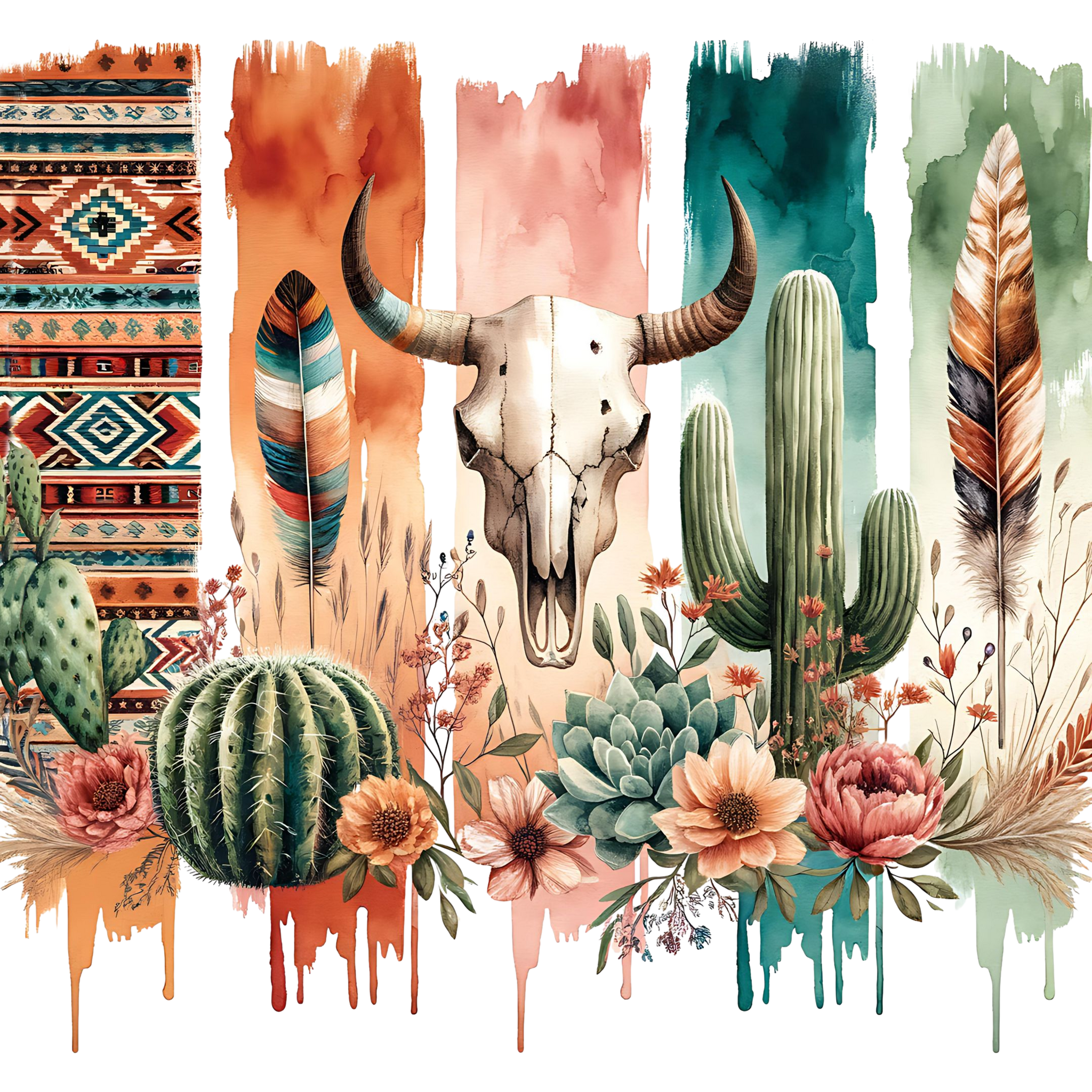 Desert Boho Brush Strokes Print