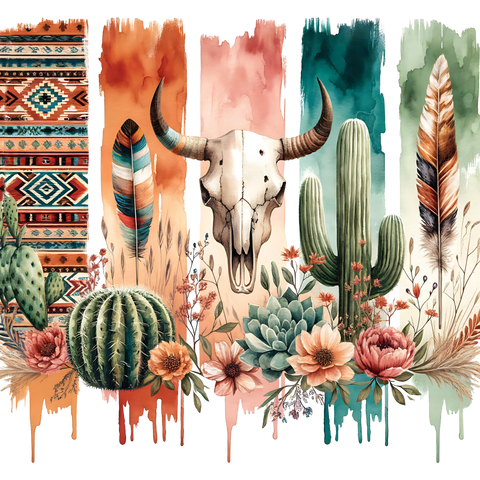 Desert Boho Brush Strokes Print