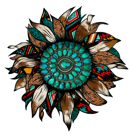 Western Buckle Flower Print