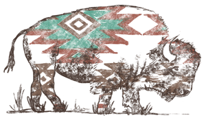 Aztec Bison Print