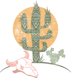 Aztec Cactus Print