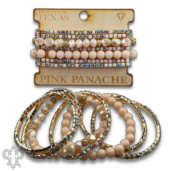 Mixed Rhinestone and Bead Bracelet Set