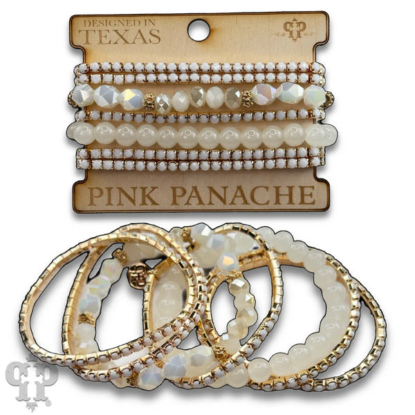 Mixed Rhinestone and Bead Bracelet Set