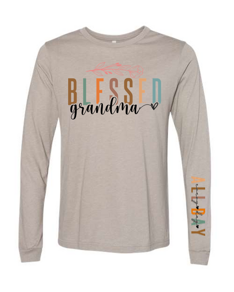 Blessed Mom/Grandma Flower Print