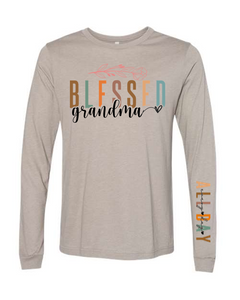 Blessed Grandma All Day Long Sleeve Tee