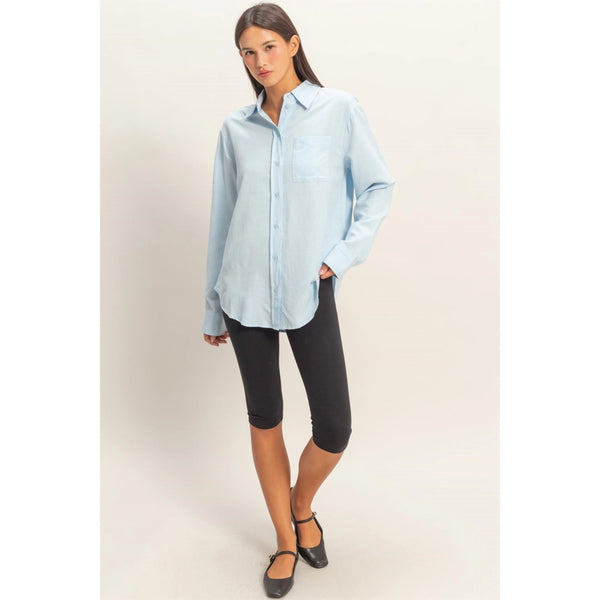 Linen Blend Button-Up Shirt