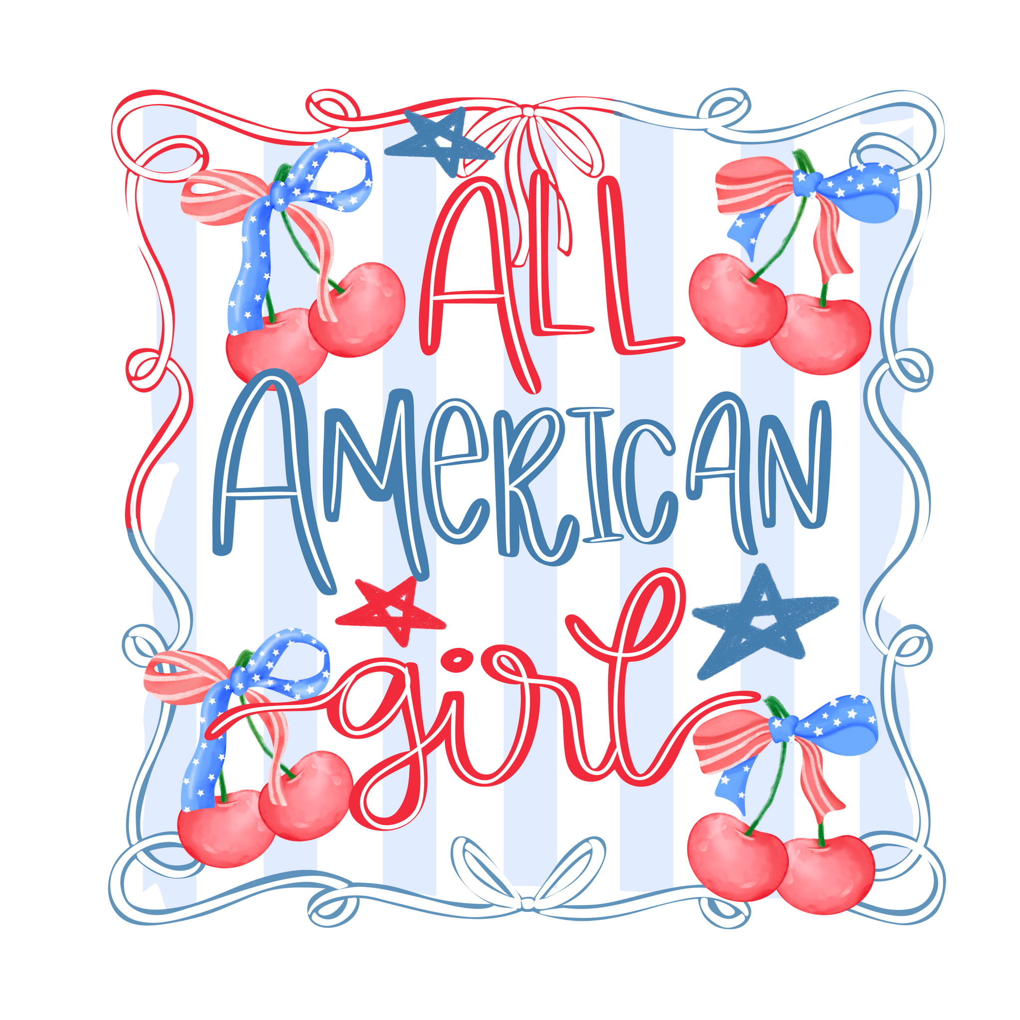 Cherry All American Girl Print