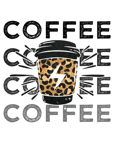 Coffee Cup Lightning Bolt Print