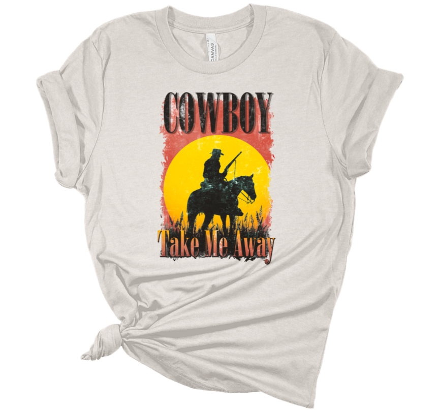 Sunset Cowboy Take Me Away Tee