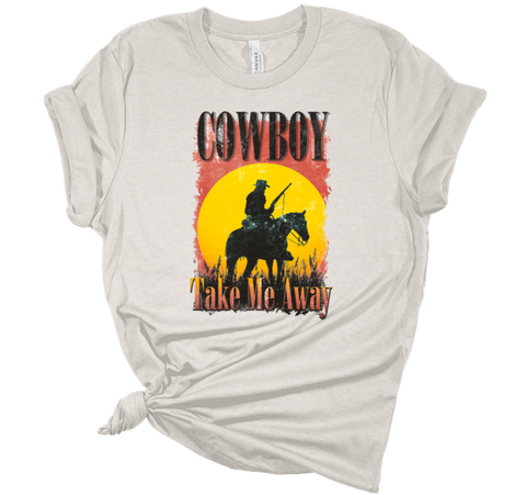 Sunset Cowboy Take Me Away Tee