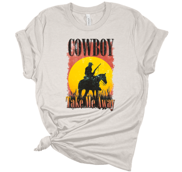 Sunset Cowboy Take Me Away Print