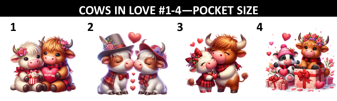 Cows In Love #1-4 Prints