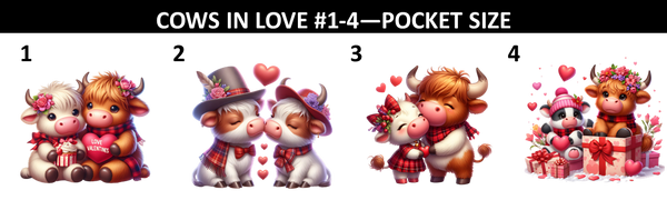 Cows In Love #1-4 Prints