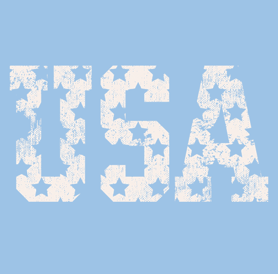 Cream Stars USA Print