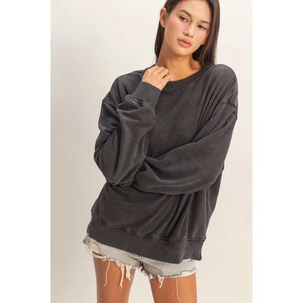 Mineral Washed Crew Neck Sweatshirt