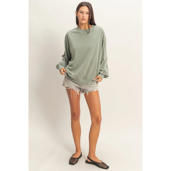 Mineral Washed Crew Neck Sweatshirt