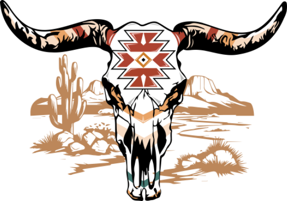 Desert Aztec Skull Print