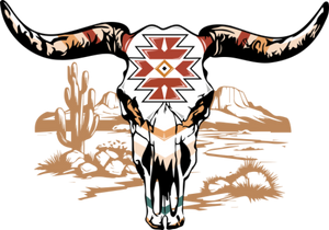 Desert Aztec Skull Print