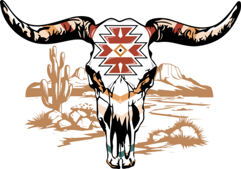 Desert Aztec Skull Print