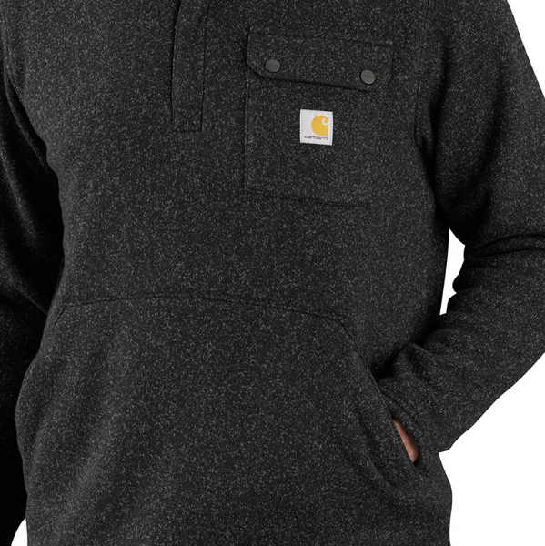 Relaxed Fit Midweight Fleece Quarter-Zip Pocket Sweater