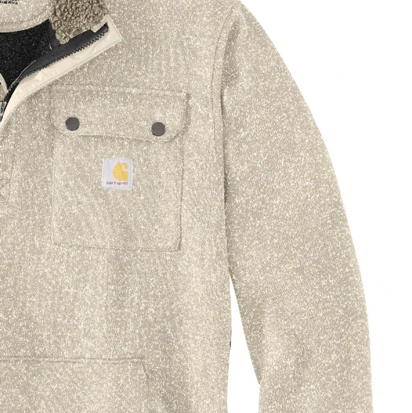 Relaxed Fit Midweight Fleece Quarter-Zip Pocket Sweater