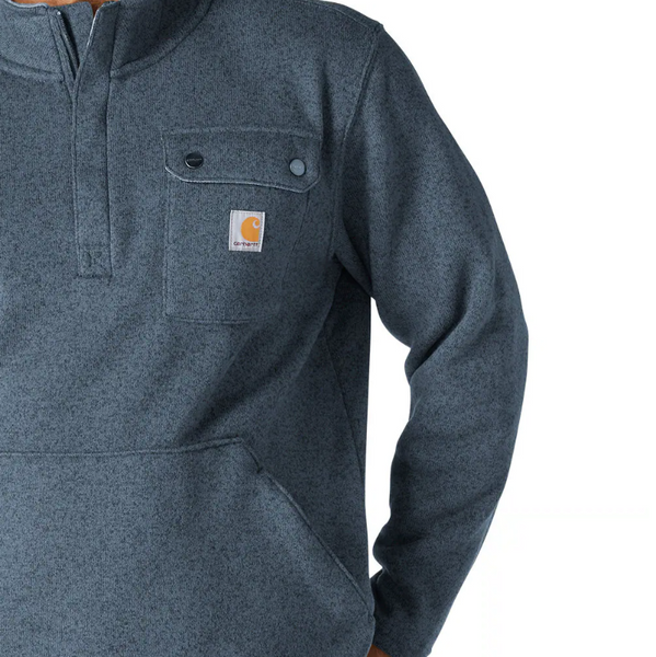 Relaxed Fit Midweight Fleece Quarter-Zip Pocket Sweater