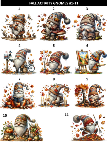 Fall Activity Gnomes #1-11 Prints