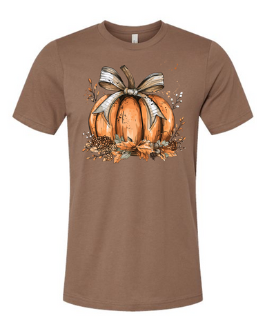 Fall Pumpkin With Bow Tee