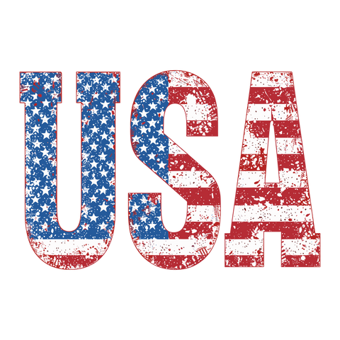 Grunge USA Flag Print