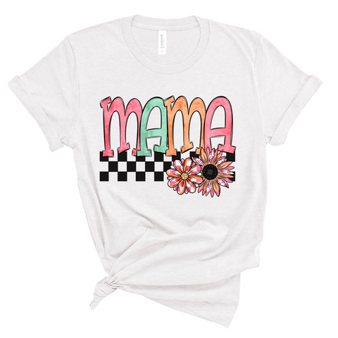 Floral Checkered Mama Tee
