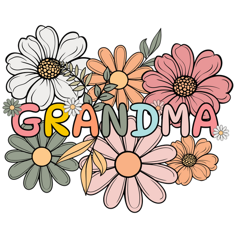 Grandma Flowers Print