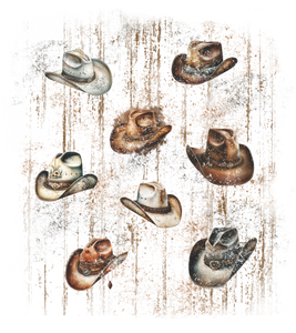Grunge Cowboy Hats Print