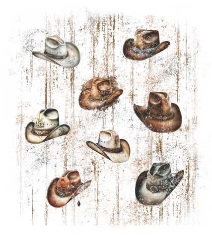 Grunge Cowboy Hats Print