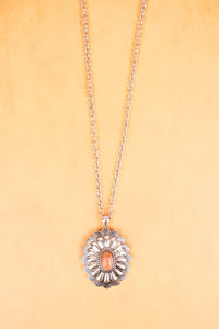 Brown Hamilton Concho Silvertone Necklace