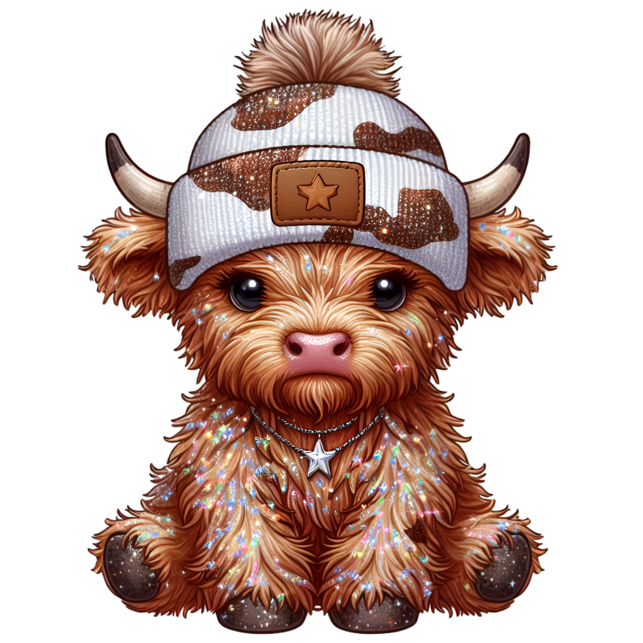 Glittery Baby Highland Print