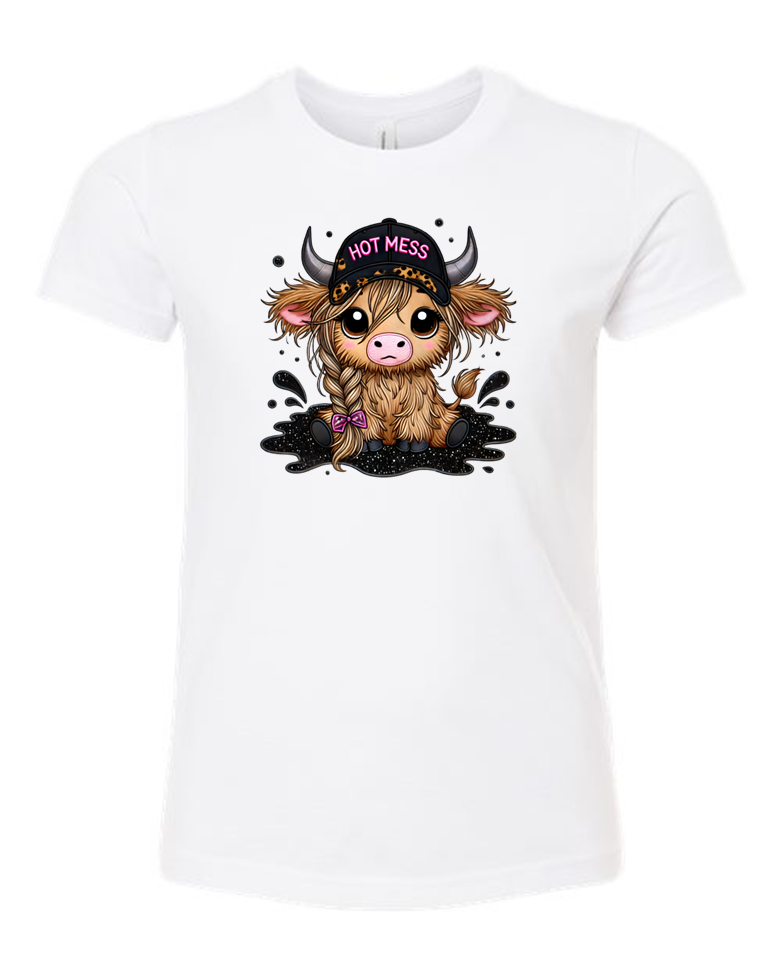 Youth Hot Mess Cow Tee