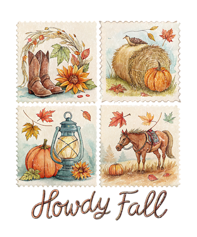 Howdy Fall Stamps Print