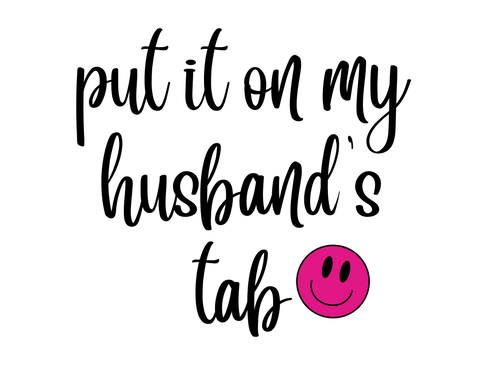 Husband's Tab Smiley Face Print