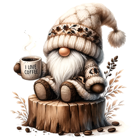 Love Coffee Gnome Print