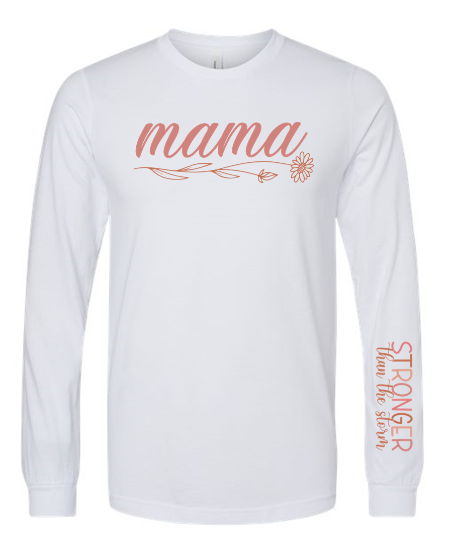 Cursive Mama Flower Print