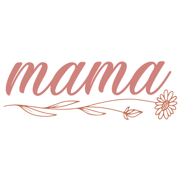 Cursive Mama Flower Print