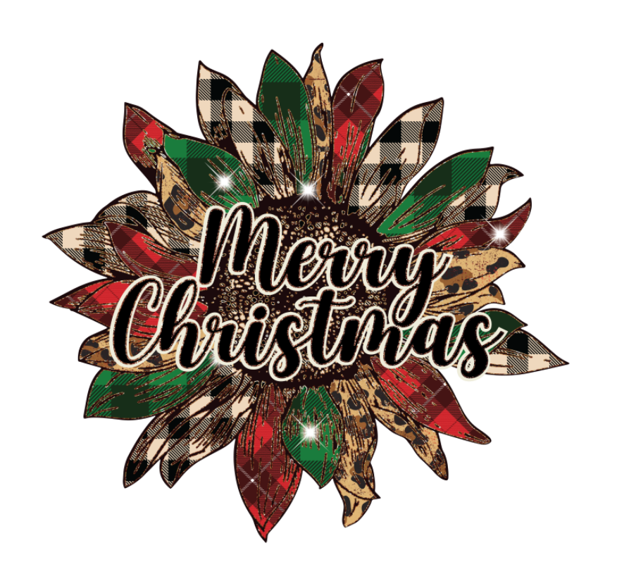 Merry Christmas Sunflower Print