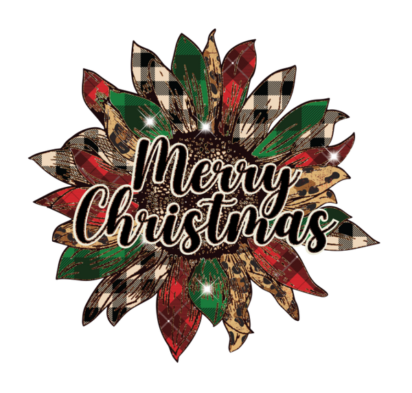 Merry Christmas Sunflower Print