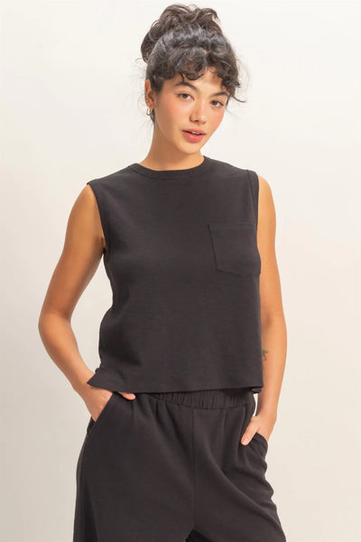 Sleeveless Pocket Tee