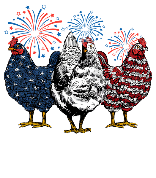 Patriotic Chickens Print