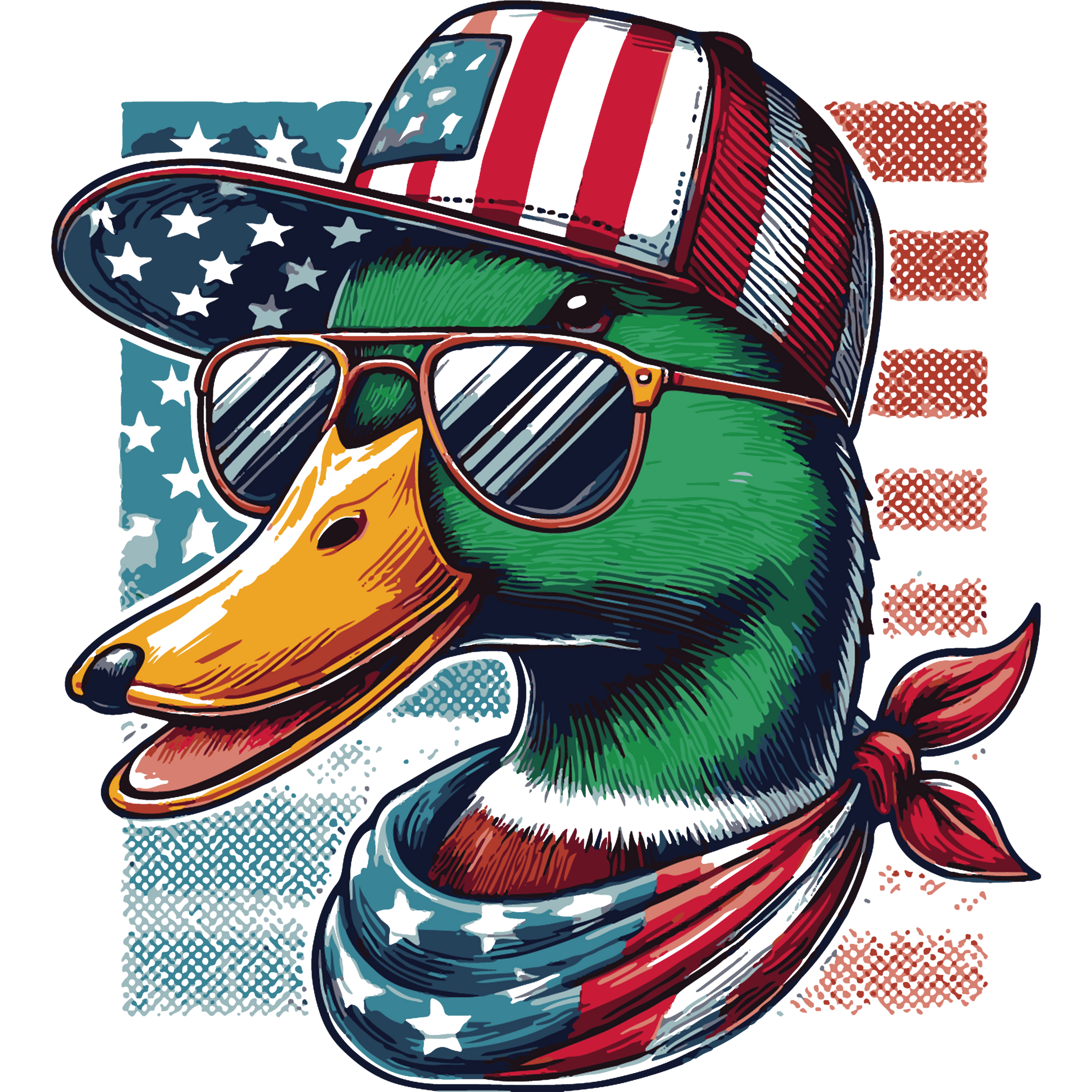 Patriotic Cool Duck Print